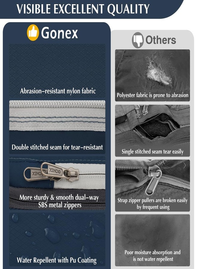 Gonex Compression Packing Cubes, 4pcs Expandable Storage Travel Luggage Bags Organizers (Purplish Blue) - Image 2