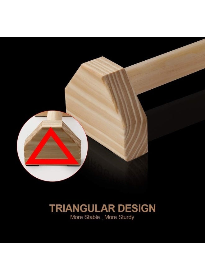 Push-up Stand, 2 PCS Wood Pushup Bars Non-Slip Base Exercise Home Workout Equipment, 30CM Wooden Parallettes Handle Stands Grip for Strength Training, Planks Calisthenics - Image 3