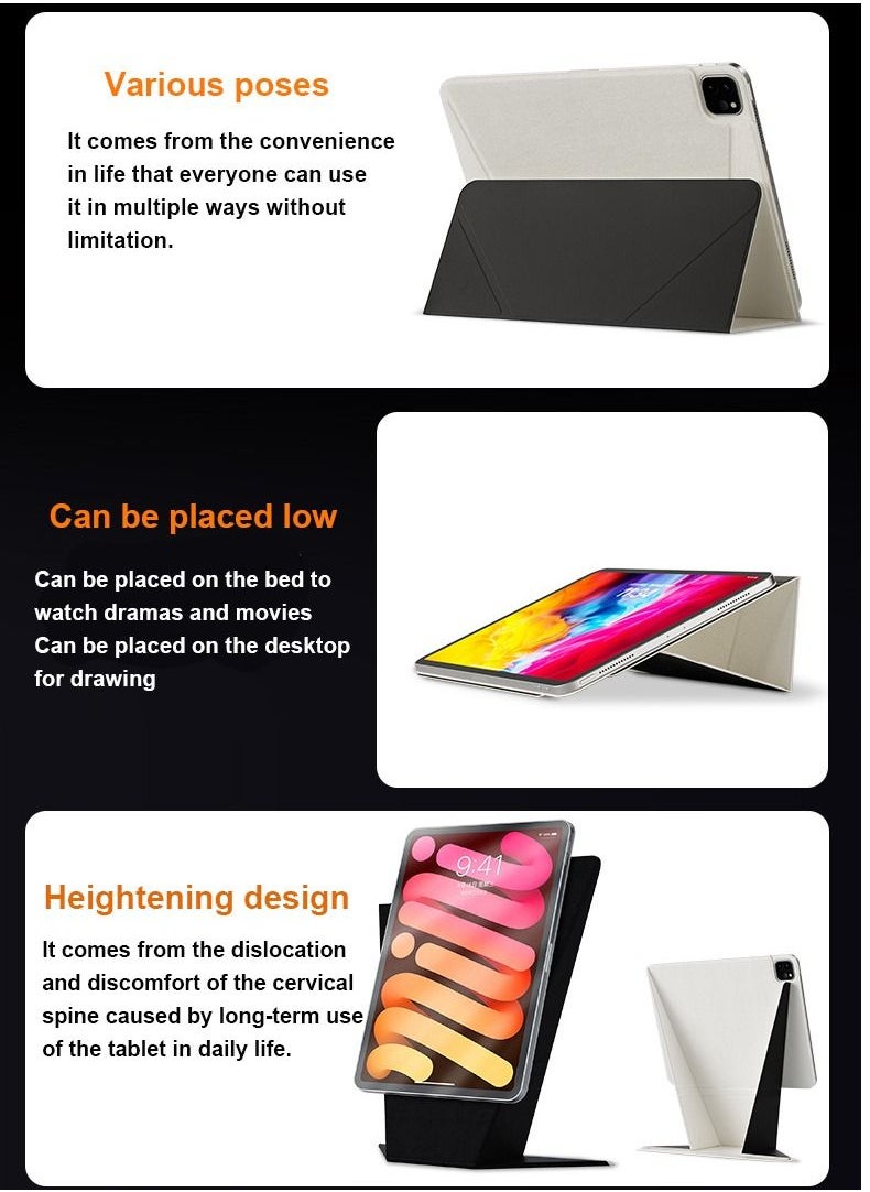 Lommyka - Apple iPad Pro 11-inch(2nd,3rd,4th generation) Case,Detachable smart dual clip magnetic tablet case,Higher iPad case,Sleep with auto wake,Can be placed Digital Pencil White - Image 1