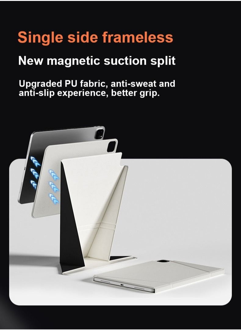 Lommyka - Apple iPad Pro 11-inch(2nd,3rd,4th generation) Case,Detachable smart dual clip magnetic tablet case,Higher iPad case,Sleep with auto wake,Can be placed Digital Pencil White - Image 1
