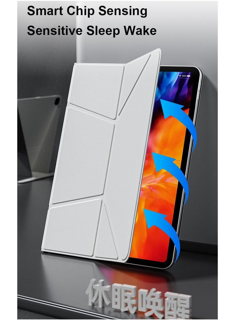 Lommyka - Apple iPad Pro 11-inch(2nd,3rd,4th generation) Case,Detachable smart dual clip magnetic tablet case,Higher iPad case,Sleep with auto wake,Can be placed Digital Pencil White - Image 1