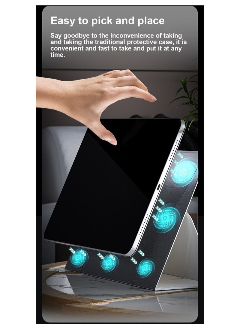 Lommyka - Apple iPad Pro 11-inch(2nd,3rd,4th generation) Case,Detachable smart dual clip magnetic tablet case,Higher iPad case,Sleep with auto wake,Can be placed Digital Pencil White - Image 1