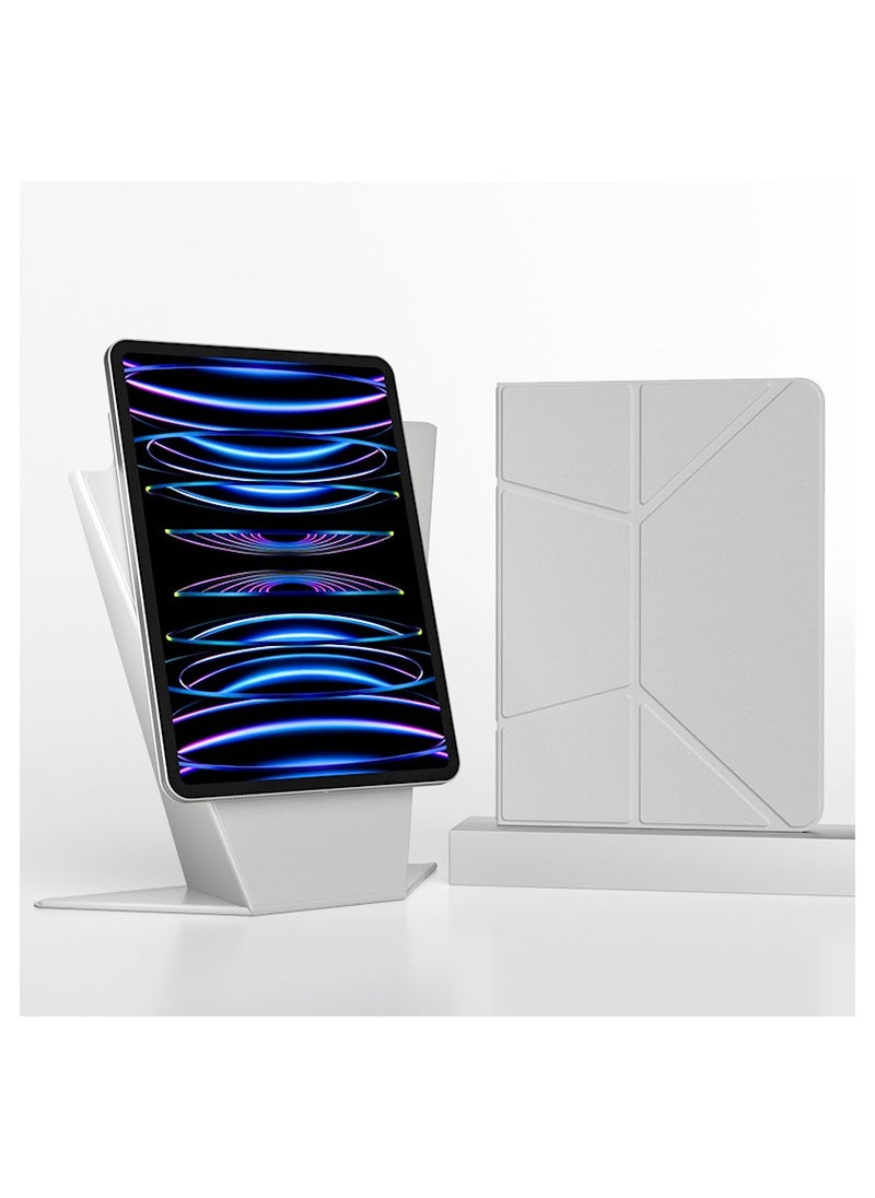 Lommyka - Apple iPad Pro 11-inch(2nd,3rd,4th generation) Case,Detachable smart dual clip magnetic tablet case,Higher iPad case,Sleep with auto wake,Can be placed Digital Pencil White - Image 1