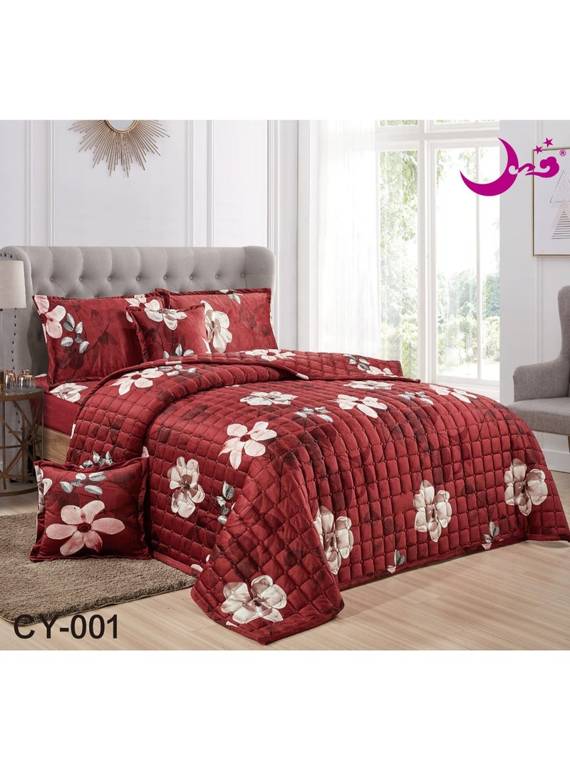 مفرش مضغوط مخمل مشجر شتوي مزدوج