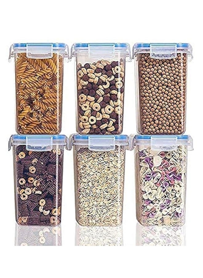 ENTITY Airtight Container Storage Set for Fridge, BPA Free Airtight Plastic Container for Kitchen Storage - 1550ml, Transparent (Pack of 6) - Image 1