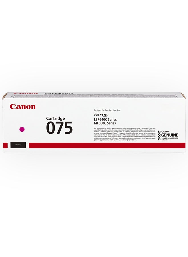 Canon 075 Original Toner Cartridge for Canon i-SENSYS MF664Cdw, MF667Cdw, LBP646Cdw, LBP647Cdw - Magenta Magenta - Image 1