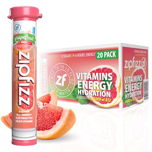 Zipfizz Daily Energy Drink Powder Pink Grapefruit 20 Pack  3in1 Sustained Energy Rapid Hydration and Essential Vitamins  SugarFree  Electrolyte Powder  Contains Vitamin B12  Antioxidants - Image 1