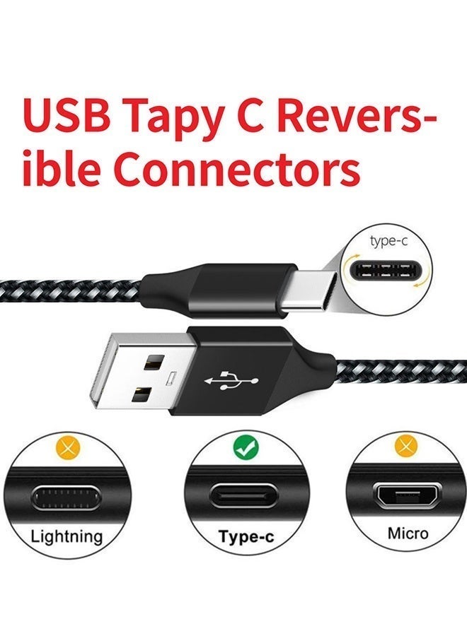 كابل USB-C من USB-A بطول 3 متر [حزمة من 2 قطع]، شحن سريع 3A ومزامنة بيانات 480Mbps، منسوج نايلون فاخر، متوافق مع سامسونج جالاكسي، هواوي، آيباد، نينتندو سويتش وجميع أجهزة Type-C - Image 5