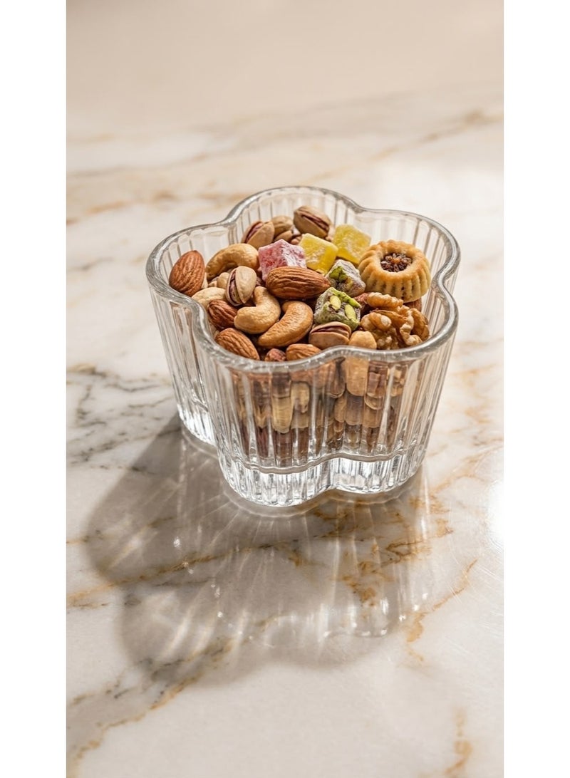 Rayan 6-piece flower-design dessert and nut serving bowl set - Image 2