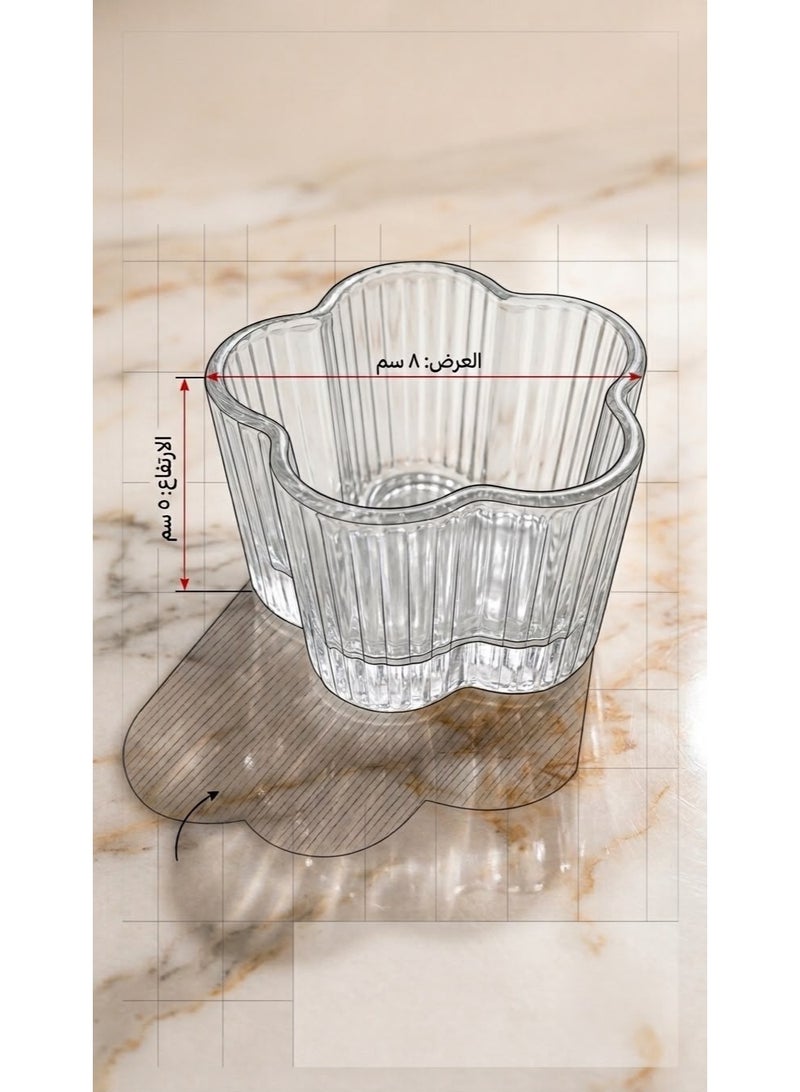 Rayan 6-piece flower-design dessert and nut serving bowl set - Image 3