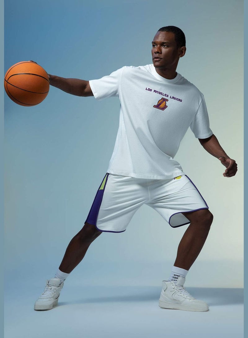 DeFacto تي شيرت رجالي من نايك لوس أنجلوس ليكرز بتصميم فضفاض محبوك - Image 3