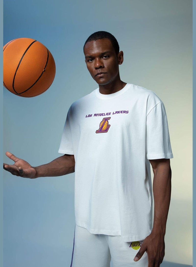 DeFacto تي شيرت رجالي من نايك لوس أنجلوس ليكرز بتصميم فضفاض محبوك - Image 2