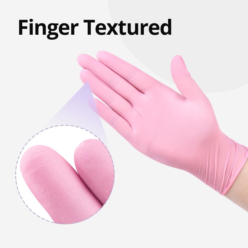 SwiftGrip Nitrile Exam Gloves, 4 Mil, Large, Cherry Blossom, Food Safe Gloves Disposable Latex Free, Powder Free for Cleaning Supplies, Esthetician, Hair Dye, Tattoo Supplies (Box of 100) - Image 5