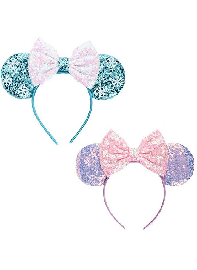 DRESHOW Mouse Ears Bow Headbands Glitter Party Decoration Cosplay Costume For Girls & Women  - Image 1