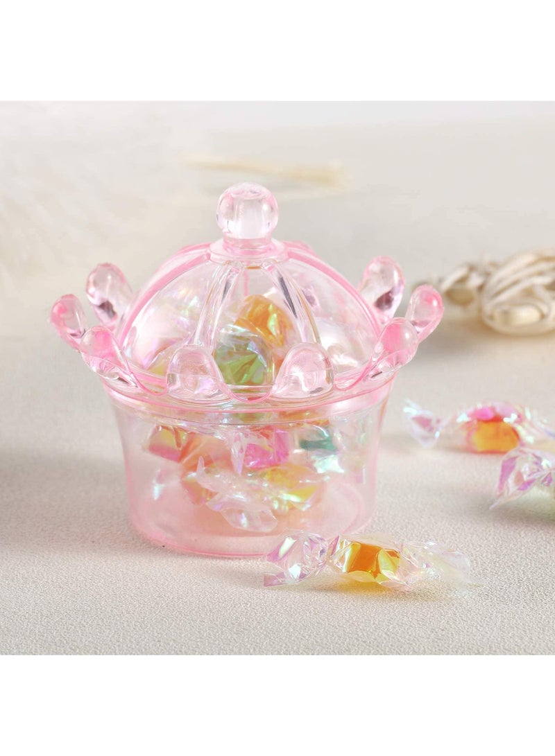 Sweet seven 12-Piece Clear Plastic Crown Candy Boxes Perfect for Wedding Baby Showers Birthday Party Favors and Gift Giving Decorative Pink Ornament Containers for Candy Storage and Decorating  - Image 4