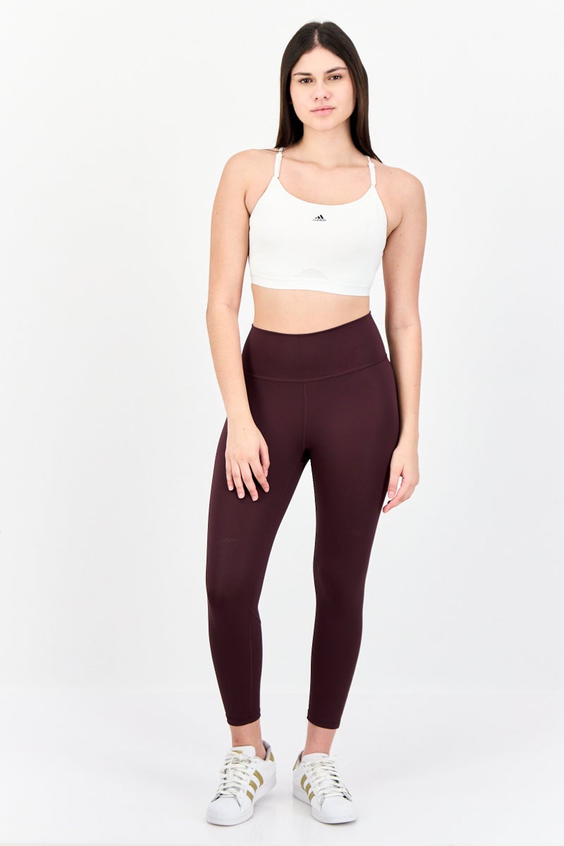 Adidas Women Branded Logo Padded Sports Bra, White  - Image 4