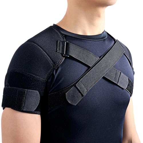 Kuangmi Double Shoulder Support Brace Strap Wrap Neoprene Protector,L - Image 1