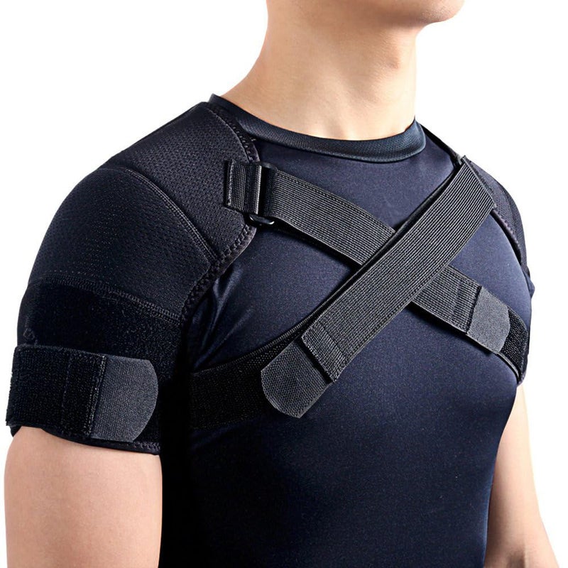 Kuangmi Double Shoulder Support Brace Strap Wrap Neoprene Protector,L - Image 4