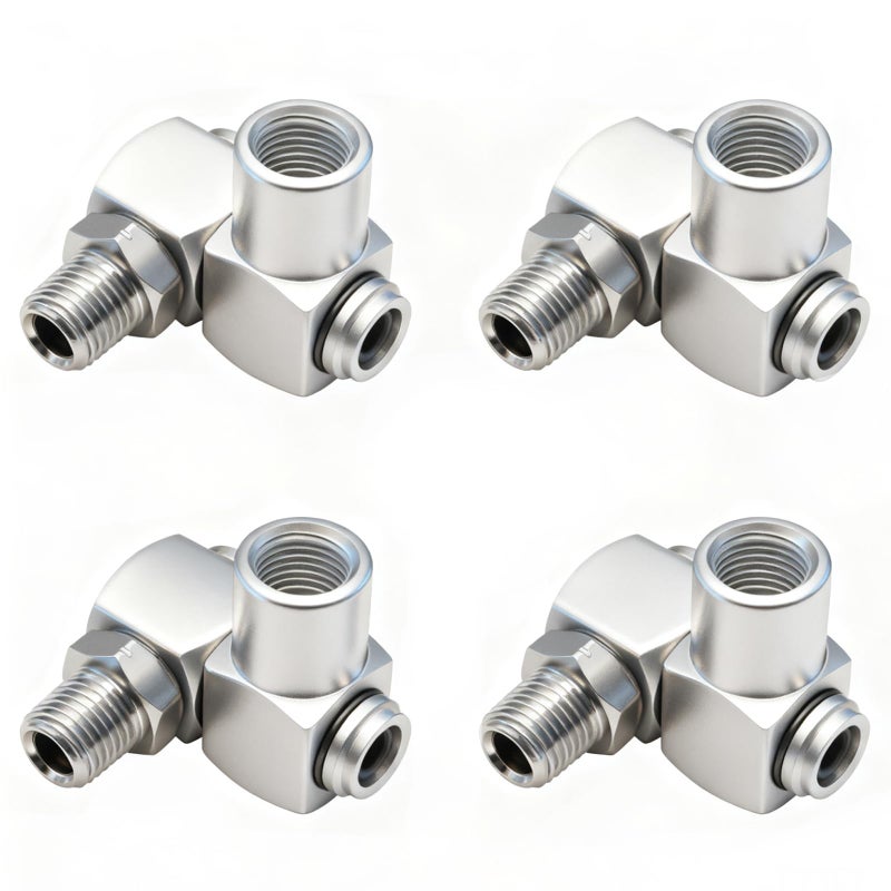 Ruibapa 4 PCS 14Inch NPT Air Tool 360 Degree Swivel Fitting Portable Air Tool AdapterAir Hose Connector