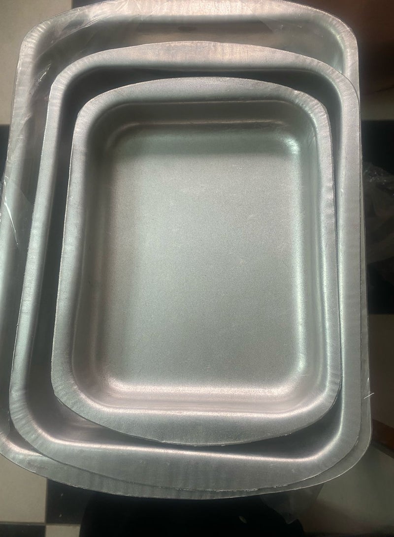 صينيه لعمل الطواجن والمخبوزات من الالمونيوم النقي _ مستطيله - Image 1