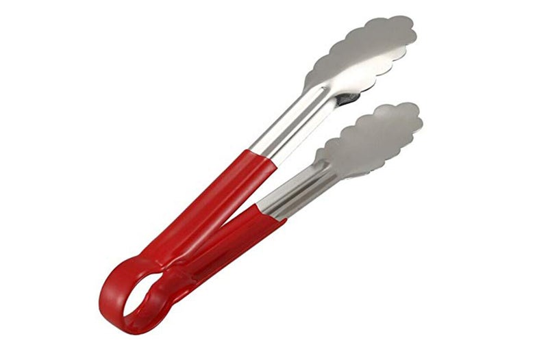 Ervio Stainless Steel Kitchen Tongs with Heat Resistant Silicone Grip – Non-Slip Scalloped Edge Cooking Tongs for BBQ, Grilling, Frying, Salad Serving, Food Handling, Multipurpose Kitchen Tool - Image 1
