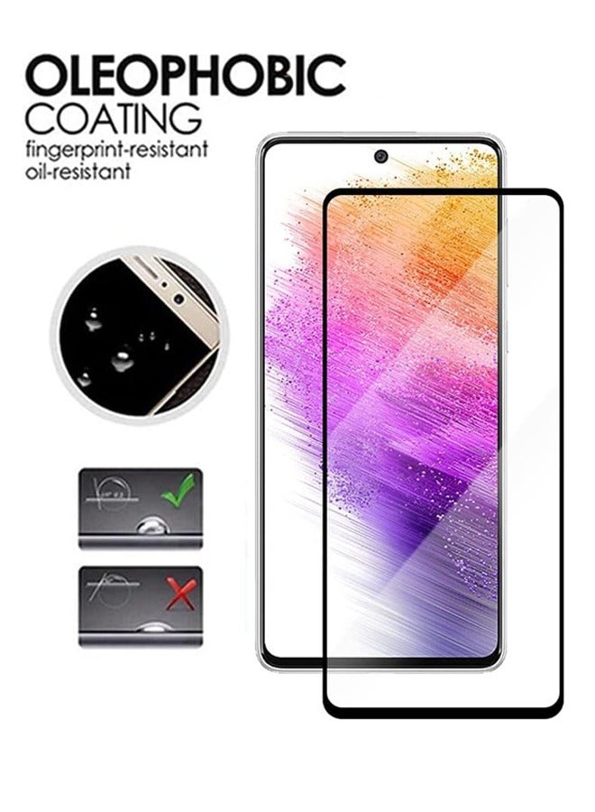 Full Screen Tempered Glass Screen Protector For Samsung Galaxy A73 5G - Black - Image 4