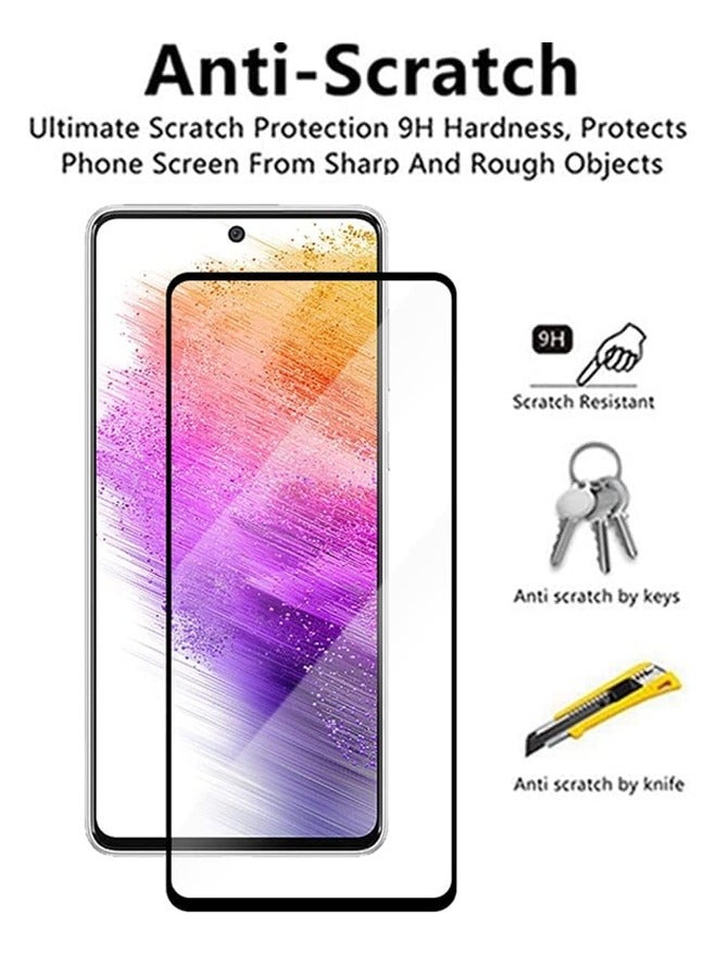 Full Screen Tempered Glass Screen Protector For Samsung Galaxy A73 5G - Black - Image 3