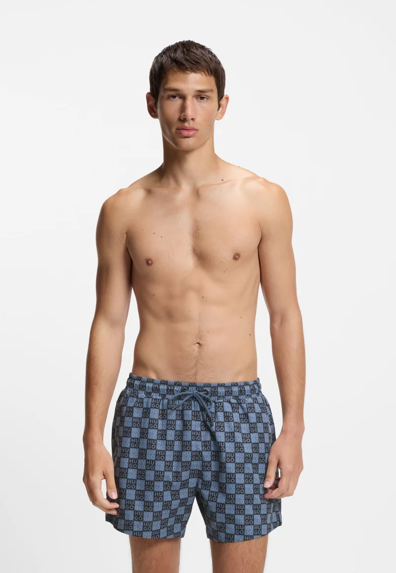 HUGO Swim shorts with checkerboard logos