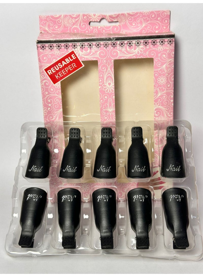 maya accessories Acrylic Plastic Clips Gel Nail Polish Remover Clips for Nail Art, Set of 10 Pieces may vary color - Image 1