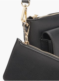 Le Confort Women Textured Crossbody Bag with Detachable Strap and Pouch  - Image 5
