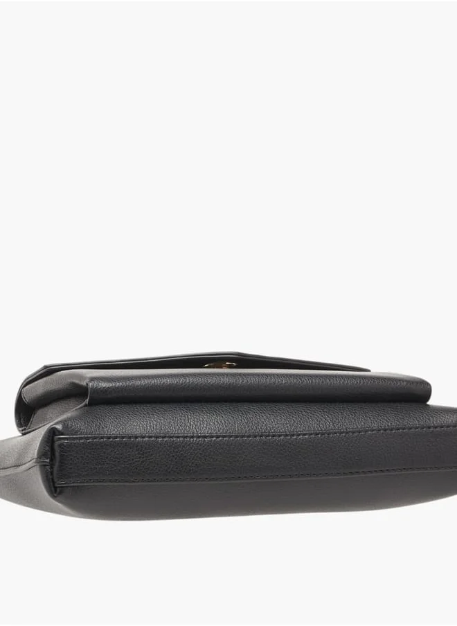 Le Confort Women Textured Crossbody Bag with Detachable Strap and Pouch