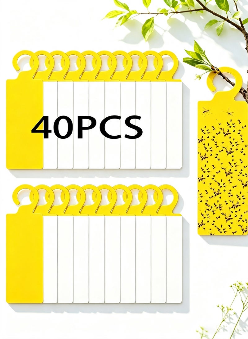 40 Pack Yellow Sticky Hanging Traps Dual Sided Fungus Gnat Traps for House Indoor Plants Gnat Killer Whiteflies Aphids Leaf Miners Fruit Flying Insect Catcher Glue Traps - Image 1