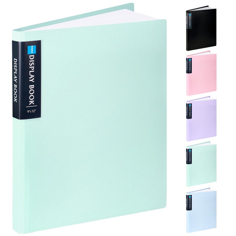 Sooez Art Portfolio 9"x12", 40 Pockets Large Folder Display 80 Pages, Heavy Duty with Clear Sheet Protectors, Presentation Book for Artwork Document Organizer Binder - Image 1