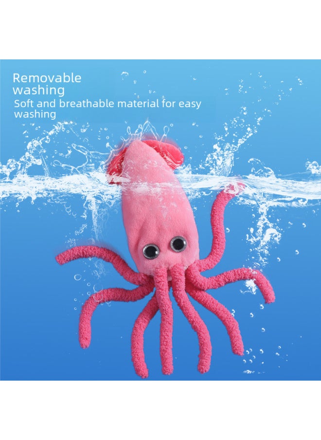Lejier Simulation Jumping Lobster USB Rechargeable Pet Plush Squid Electric Toy Jumping Shrimp Internet Celebrity Toy-Color:Jumping Squid  - Image 3