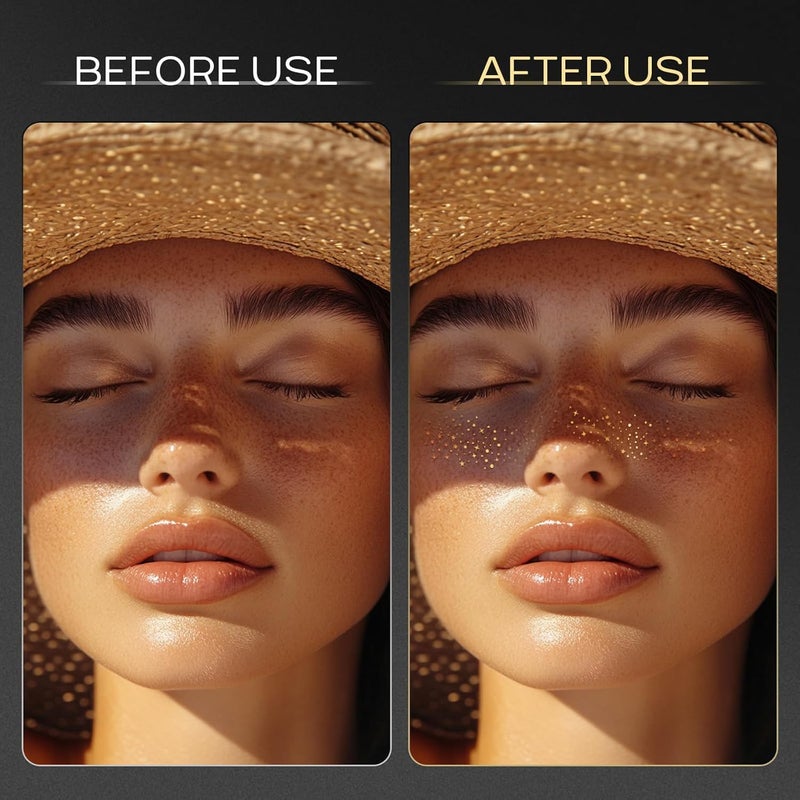 ChicAbode Glitter Freckles Face Tattoo, Glitter Freckles for Face, 10pcs Gold Sparkle Freckles, Face Glitter Makeup Patches - Image 4