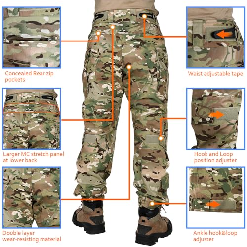 KRYDEX Tactical Men's K3 Combat Pants with Knee Pads (US, Alpha, X-Large, Regular, Regular, MC) - Image 5