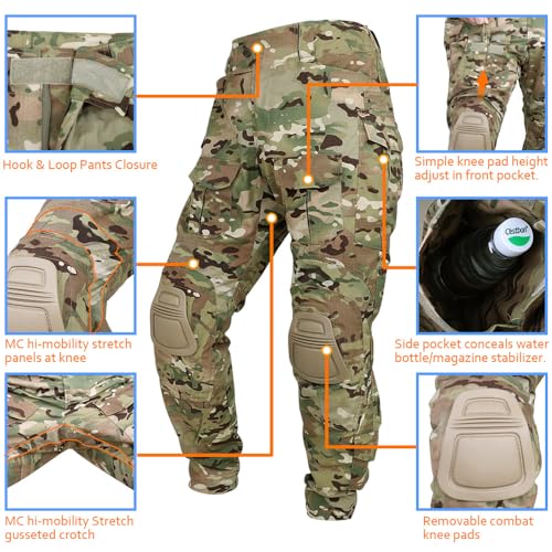 KRYDEX Tactical Men's K3 Combat Pants with Knee Pads (US, Alpha, X-Large, Regular, Regular, MC) - Image 4