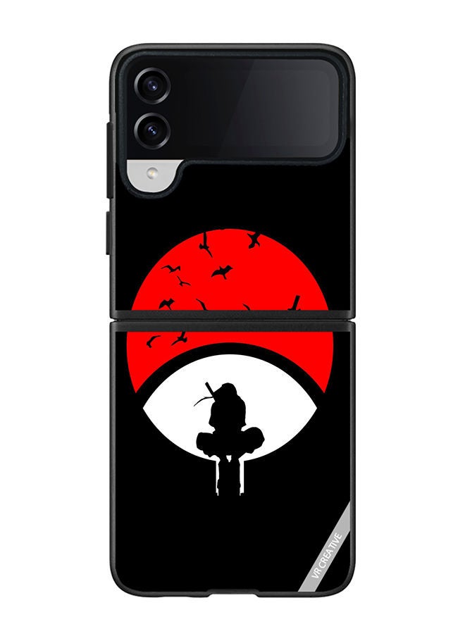 VR CREATIVE Protective Case Cover For Samsung Galaxy Z Flip4 Itachi Moon Design Multicolour - Image 1
