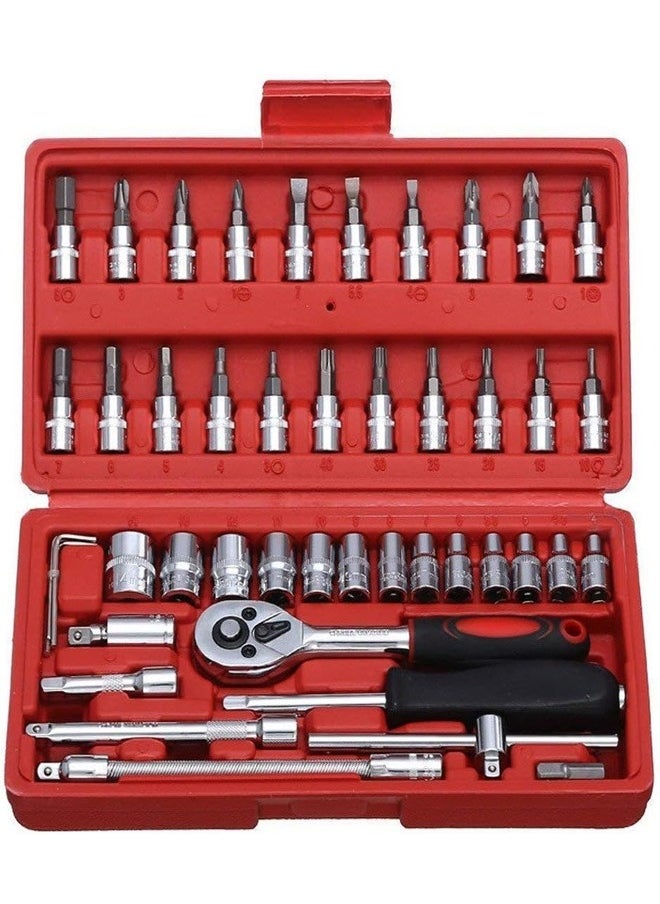 Generic 46-Piece Socket and Bit Tool Set for Home and Auto Repair  - Image 1