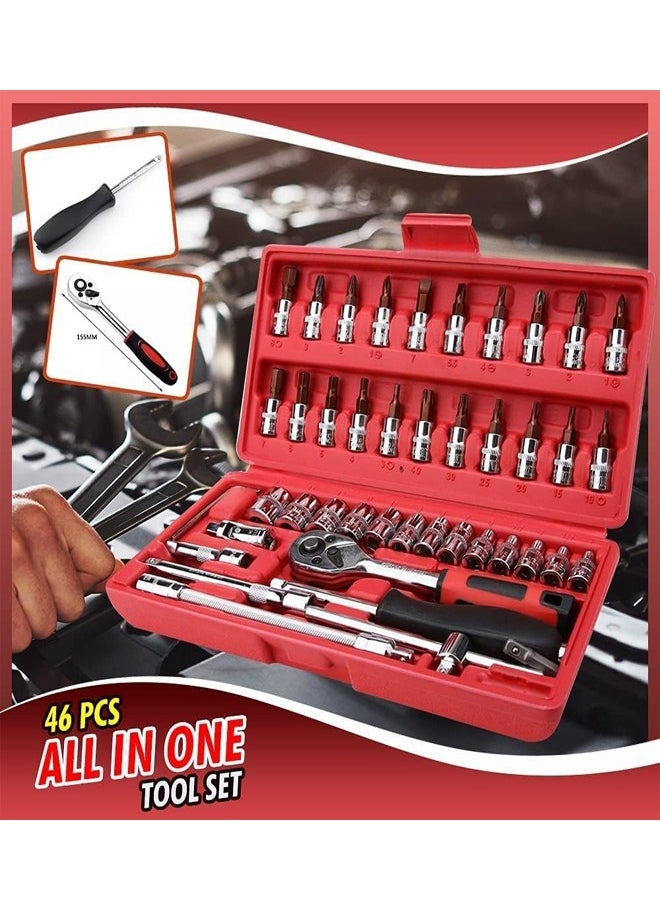 Generic 46-Piece Socket and Bit Tool Set for Home and Auto Repair  - Image 2