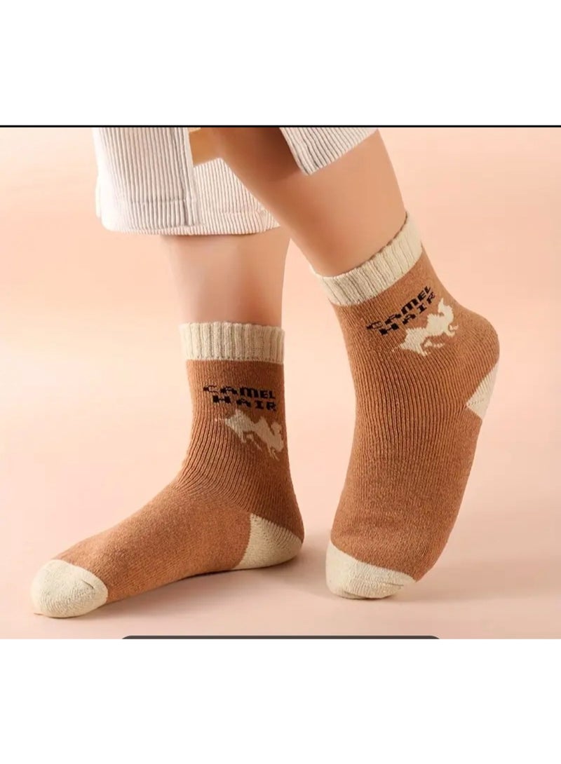 camel Winter Thick Camel Wool Socks 100% - Image 4