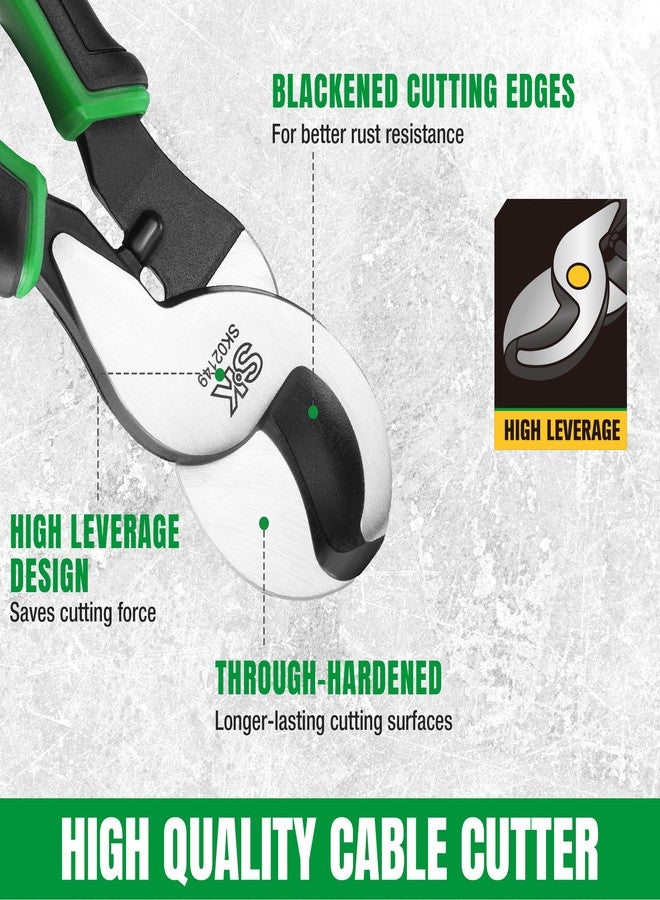 اس كي كي قاطع كابلات SK مقاس 9.5 بوصة، قاطع أسلاك شديد التحمل، كماشة قطع كابلات عالية الرفع بمقبض مُسنن، مصنوعة من فولاذ CR-V عالي الجودة، للألمنيوم والنحاس والأسلاك وكابلات الاتصالات - Image 4