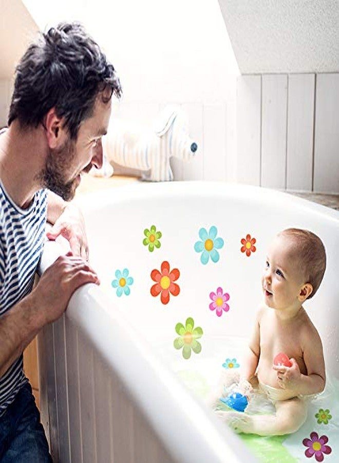 Photect 26 Pieces Flower Non Slip Stickers for Bathtub Daisy Non Slip Shower Sticker Adhesive Star Flower Cute Bathtub Decals with Bright Colors, Bath Tread for Bathroom and Other Slippery Surfaces(Colorful) - Image 4