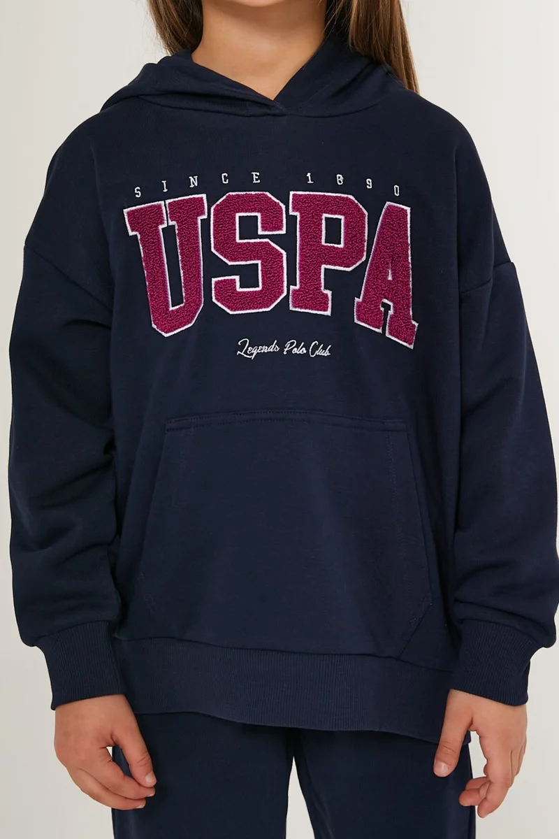 يو اس بولو اسن BASE. Polo Assn. Legend Polo Club Navy Blue Girls Tracksuit Set