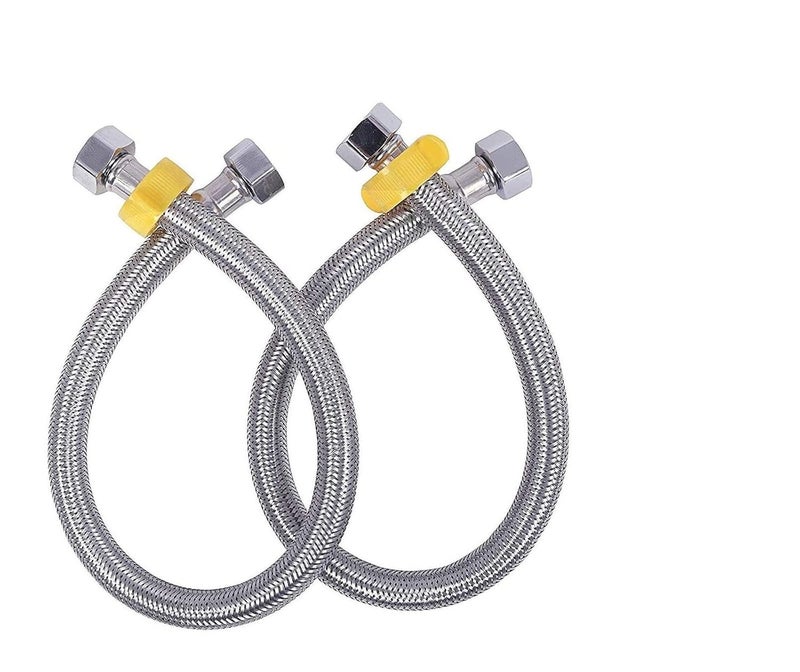 CLINTON Stainless Steel 304 Grade Connection Pipe Chrome Finish (1/2-inch, 18-inch) (2) - Image 1