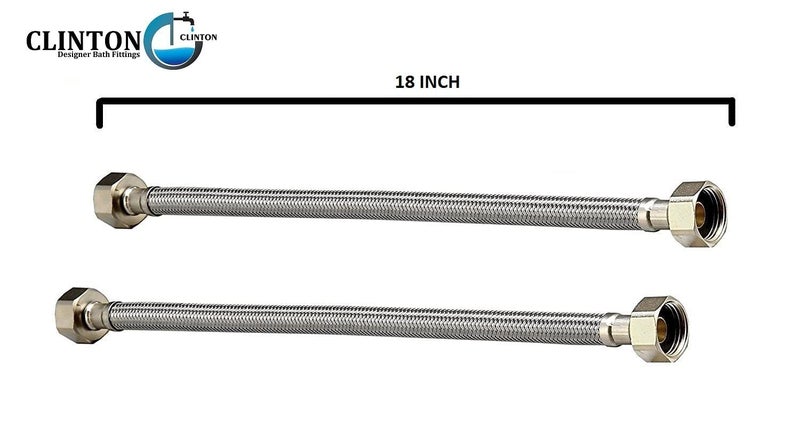 CLINTON Stainless Steel 304 Grade Connection Pipe Chrome Finish (1/2-inch, 18-inch) (2) - Image 4