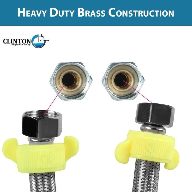 CLINTON Stainless Steel 304 Grade Connection Pipe Chrome Finish (1/2-inch, 18-inch) (2) - Image 3