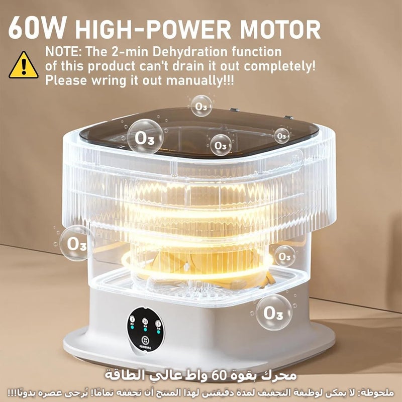 NIUB Portable Washing Machine, NIUB Mini 11L Portable Washer, Small Washing Machine, 60w Folding Portatil Dryer, Foldable Compact Clothes Laundry, for Apartment Underwear Travel Camping - Image 2