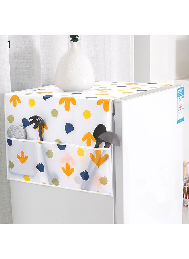 O Ozone Dust-Proof Fridge Cover Washing Machine Cover [ Fridge Organizer ] with Storage Pockets for Pods Utensils or Anything for Quick Access- (Multicolor)  - Image 1