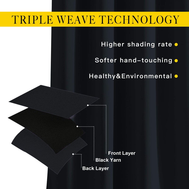 NICETOWN Blackout Curtains 63 inch Length 2 Panels Burg - Easy Care Solid Thermal Curtains Grommet Blackout Window Treatments for Bedroom/Kids Room (W52 x L63, Black) - Image 4